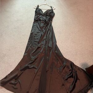 Windsor Black Satin Maxi Dress